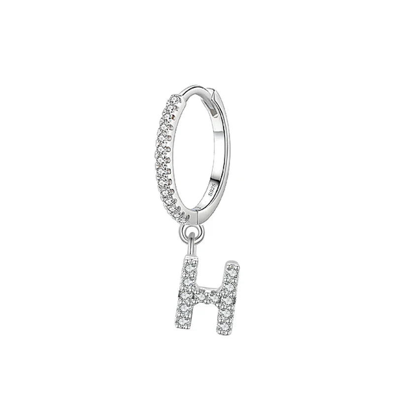 Hoop earrings with initial h
