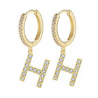 Women's initial hoop earrings h