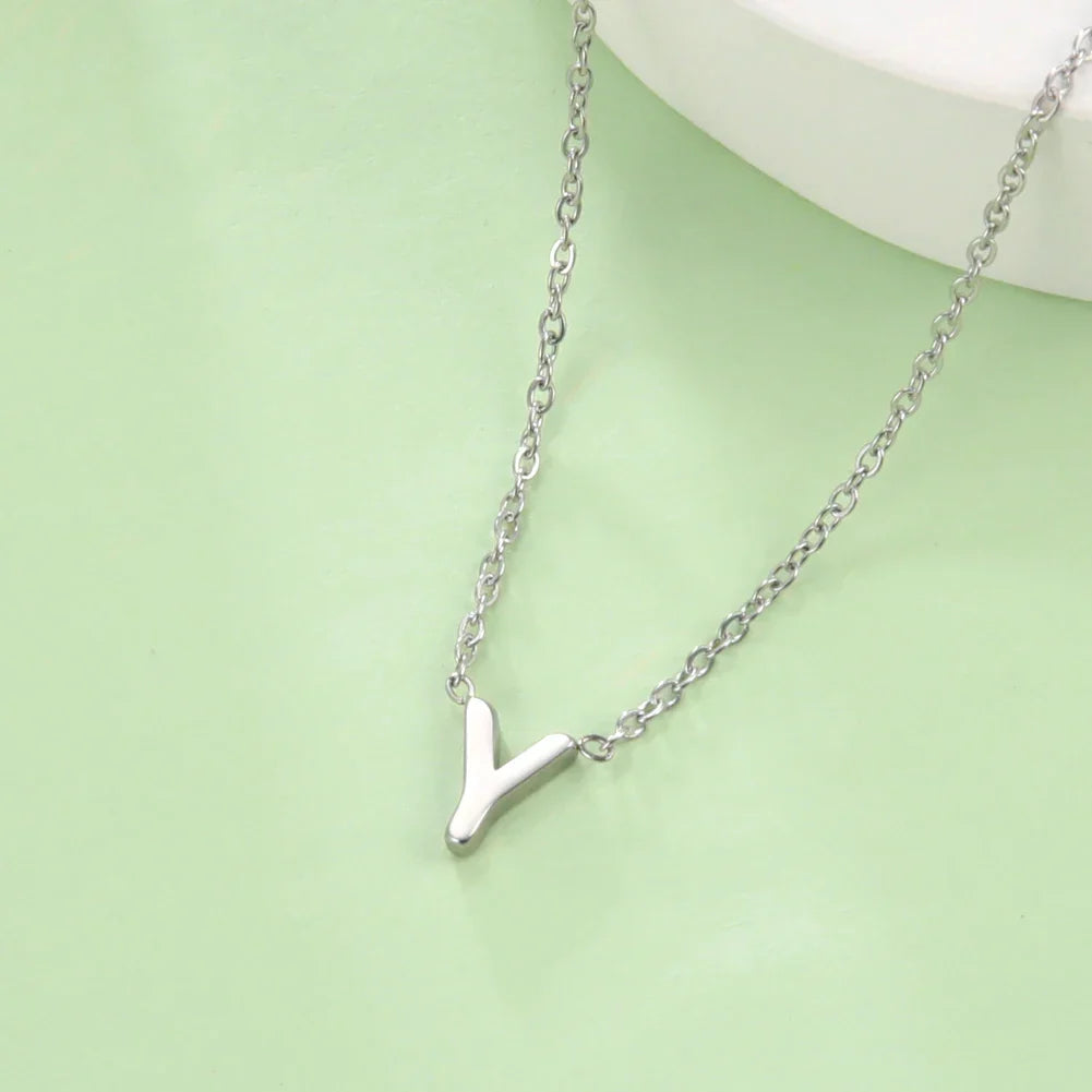 Necklace with initial pendant - letter