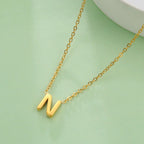 Necklace with initial pendant - letter