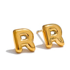 Personalized earrings with initial r