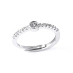 Adjustable women's ring with initial - letter