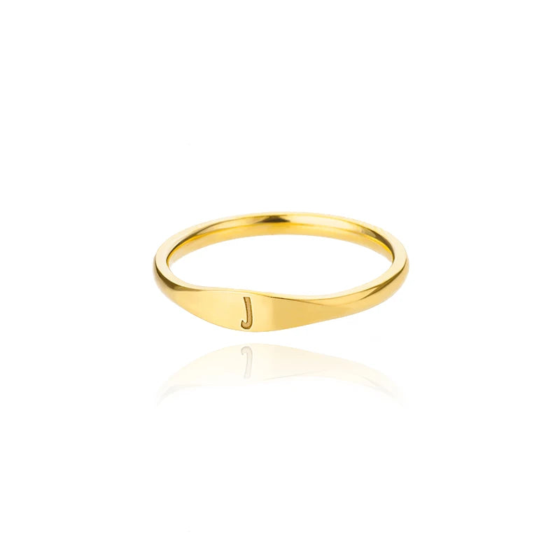 Women's initial ring j