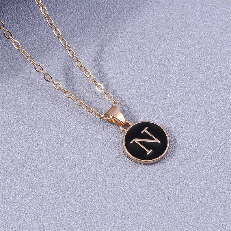 Colorful initial pendant necklace n