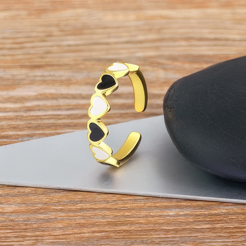 Ring 6 Hearts Women's Gold Ring