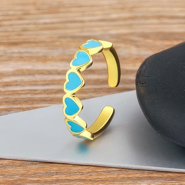 Ring 6 Hearts Women's Gold Ring