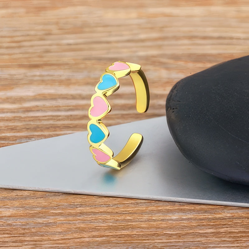 Ring 6 Hearts Women's Gold Ring