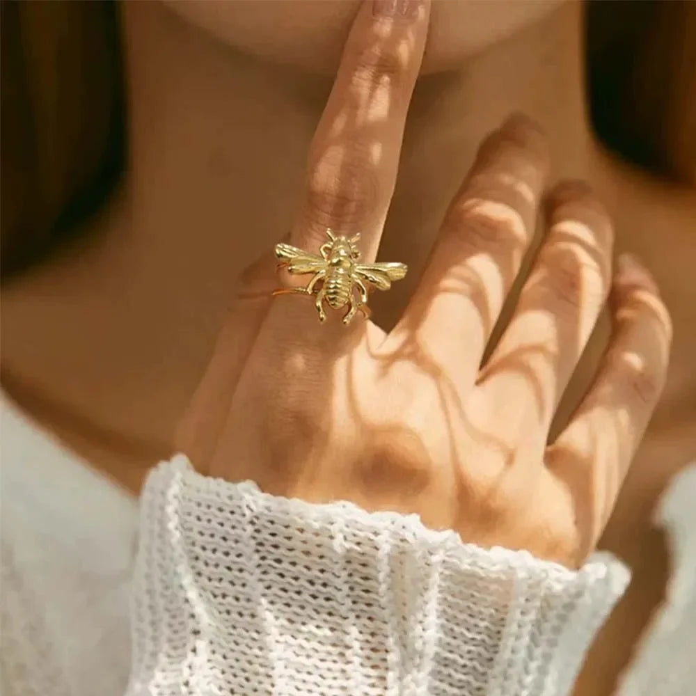 Bee ring for women gold