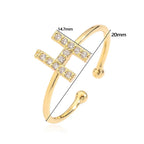 Personalized adjustable ring with initial