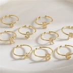 Personalized adjustable ring with initial