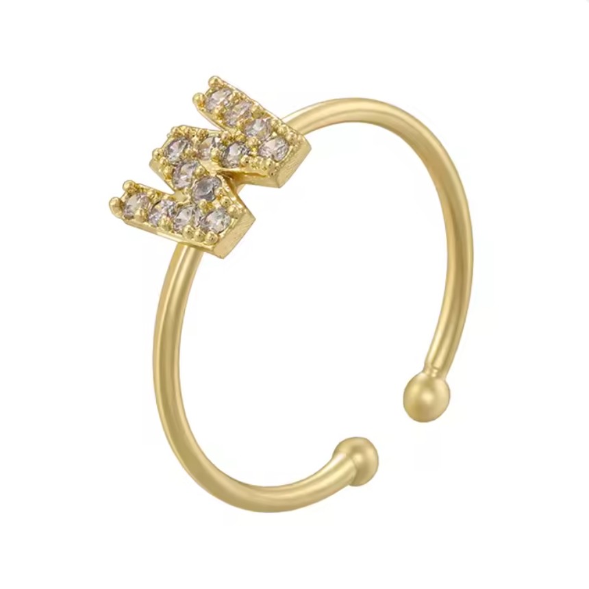 Adjustable initial ring - letter