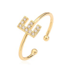 Personalized adjustable ring with initial e