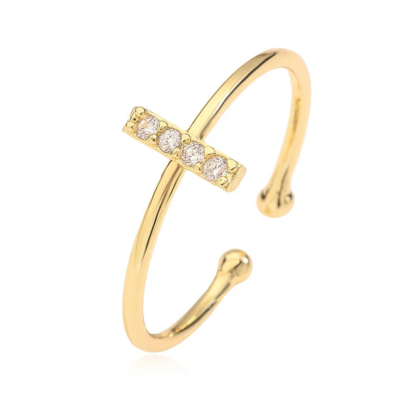 Personalized adjustable ring with initial i