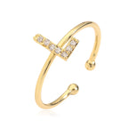 Personalized adjustable ring with initial l