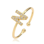 Personalized adjustable ring with initial n