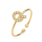 Personalized adjustable ring with initial q