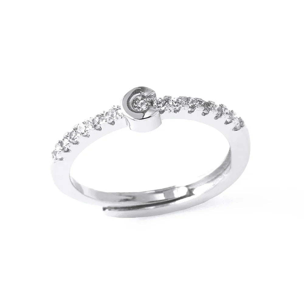Adjustable women's ring with initial - letter