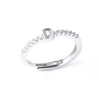 Adjustable women's ring with initial - letter
