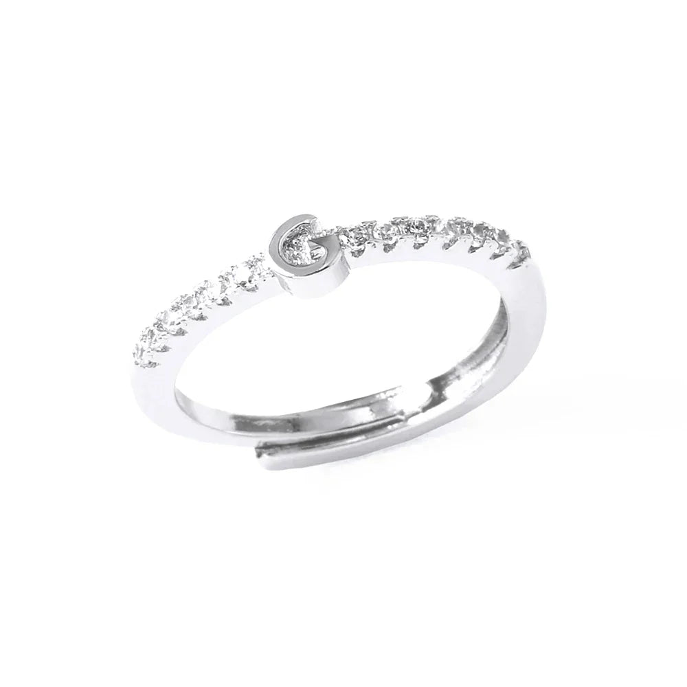 Adjustable women's ring with initial - letter