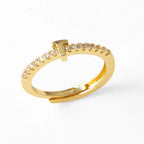Adjustable women's ring with initial - letter