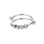 Spinning Beads Anti-Stress Band Ring silver