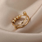 Spinning Beads Anti-Stress Band Ring gold