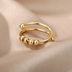 Spinning Beads Anti-Stress Band Ring gold