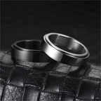 Women’s Anti-Stress Rotating Band Ring Black