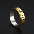Stress-Relief Spinner Ring Stars and Moons gold