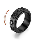 Black Moon and Sun Rotating Anti-Stress Ring