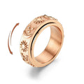 Rose Gold Moon and Sun Rotating Anti-Stress Ring