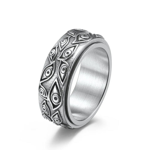 Spinning Anti-Stress Ring Eye silver