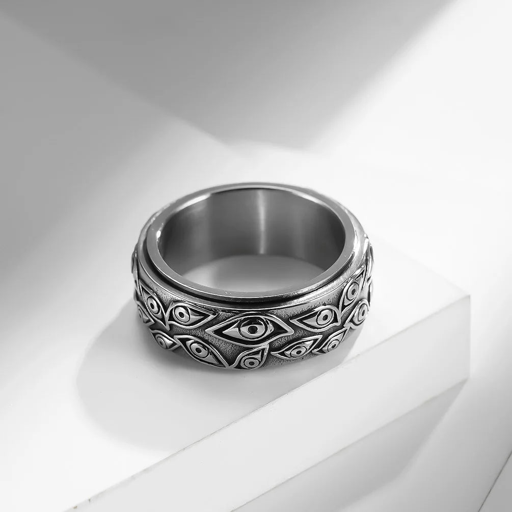 Spinning Anti-Stress Ring Eye silver
