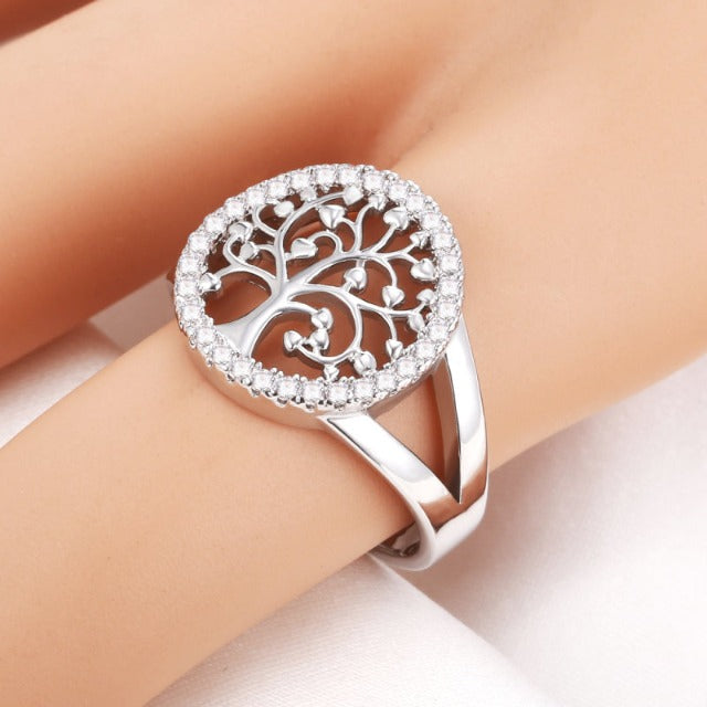 Tree of Life Ring for Women Silver