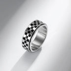 Anti-Stress Rotating Ring with Black Squares