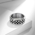 Anti-Stress Rotating Ring with Black Squares