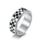 Anti-Stress Rotating Ring with Black Squares