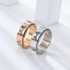 Rose Gold Rotating Stress-Relief Cats Band Ring