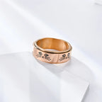 Rose Gold Rotating Stress-Relief Cats Band Ring
