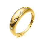 Ring with Zircon Star Band