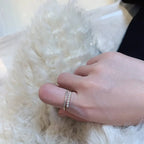 Ring with White Pearls and Rhinestones