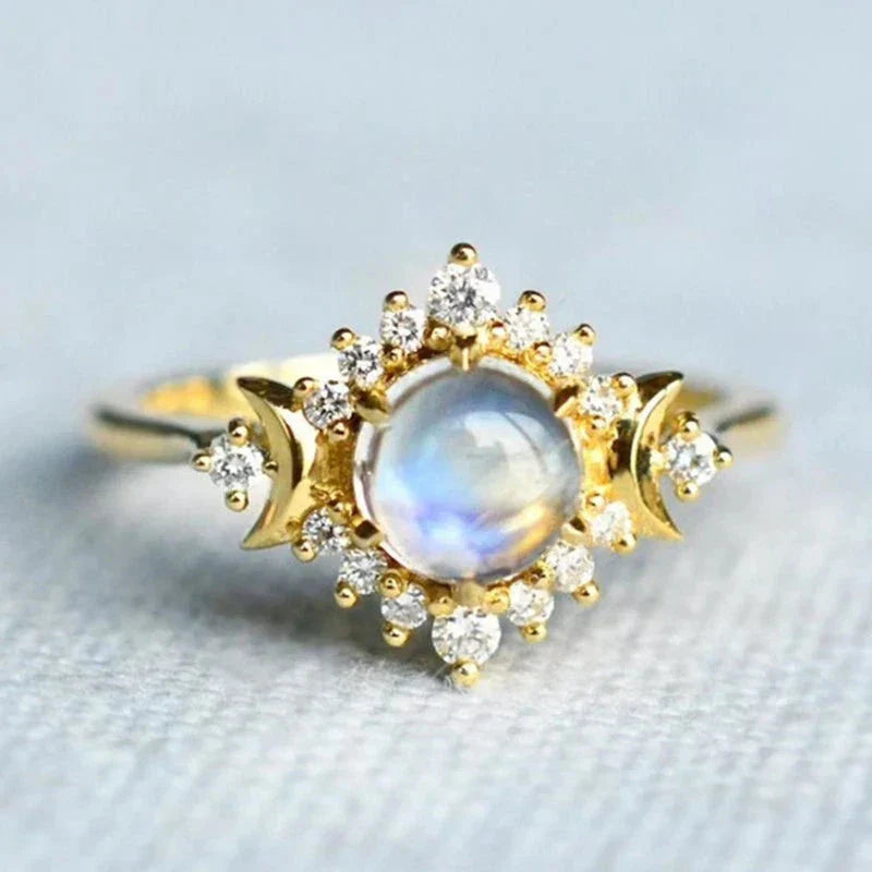 Ring with Moonstone Rhinestone