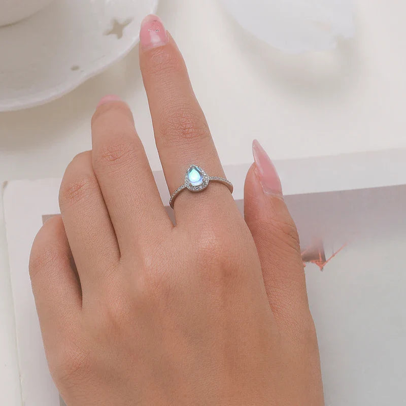 Moonstone Zircon Ring