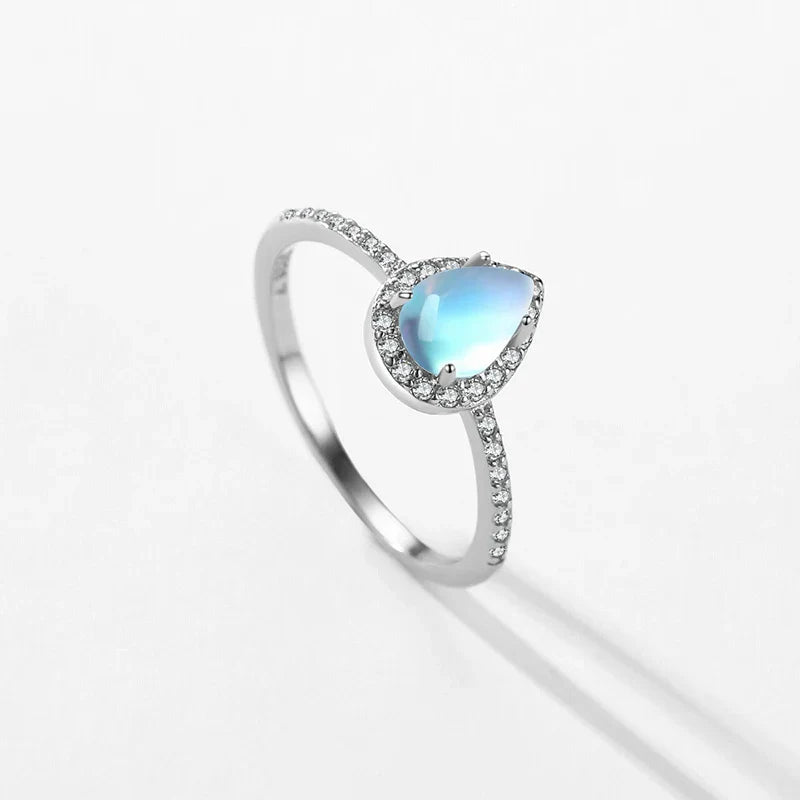 Moonstone Zircon Ring