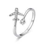 Real Sterling Silver Plane Ring for Women silver