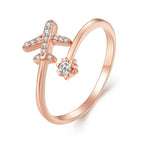 Real Sterling Silver Plane Ring for Women rose gold