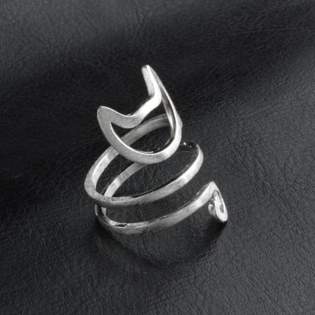 Cat Ring Silver Band