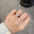 Cat Stone Band Ring Black