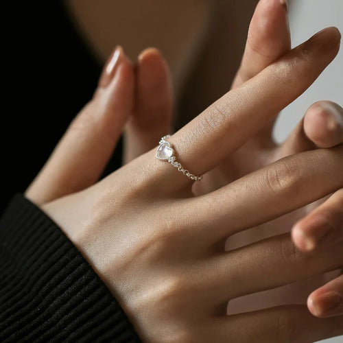 Moonstone Fertility Band Ring for Women