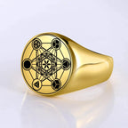 Metatron's Cube Ring gold a